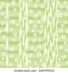 Floral abstract background. Seamless vector pattern.Monochrome illustration.