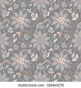 Floral abstract background, seamless. Vector illustration