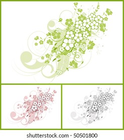 Floral abstract background set for design.