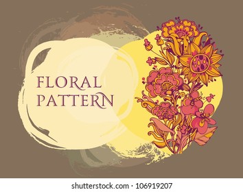 floral abstract background. stylized plants and leaves