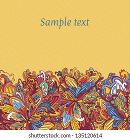 floral abstract background. stylized plants and leaves
