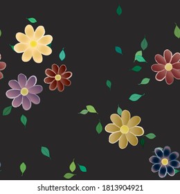 Floral abstract background texture. Seamless flowers pattern.