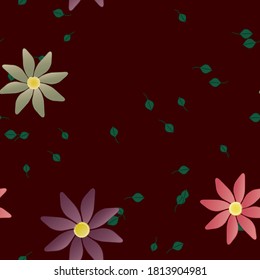 Floral abstract background texture. Seamless flowers pattern.