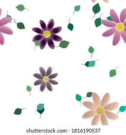 Floral abstract background texture. Seamless flowers pattern.