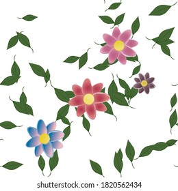 Floral abstract background texture. Seamless flowers pattern.