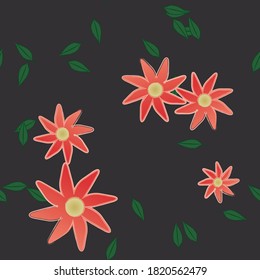 Floral abstract background texture. Seamless flowers pattern.