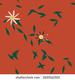 Floral abstract background texture. Seamless flowers pattern.