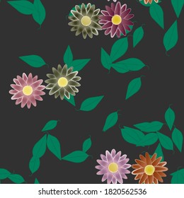 Floral abstract background texture. Seamless flowers pattern.