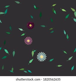 Floral abstract background texture. Seamless flowers pattern.