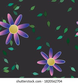 Floral abstract background texture. Seamless flowers pattern.