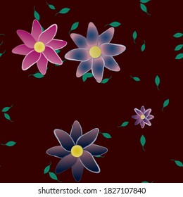 Floral abstract background texture. Seamless flowers pattern.