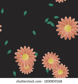 Floral abstract background texture. Seamless flowers pattern.