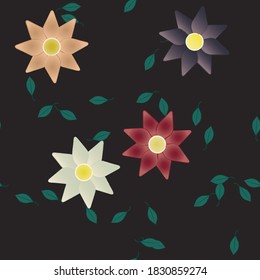 Floral abstract background texture. Seamless flowers pattern.