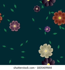 Floral abstract background texture. Seamless flowers pattern.