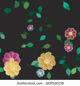 Floral abstract background texture. Seamless flowers pattern.