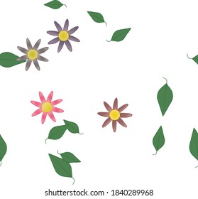 Floral abstract background texture. Seamless flowers pattern.
