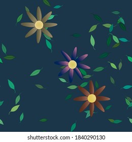 Floral abstract background texture. Seamless flowers pattern.