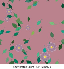 Floral abstract background texture. Seamless flowers pattern.