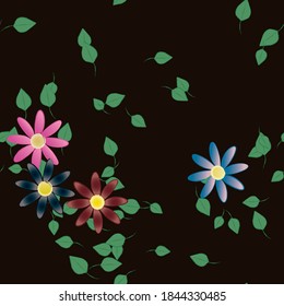 Floral abstract background texture. Seamless flowers pattern.