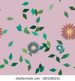 Floral abstract background texture. Seamless flowers pattern.