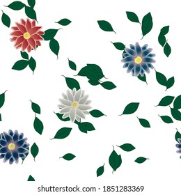 Floral abstract background texture. Seamless flowers pattern.