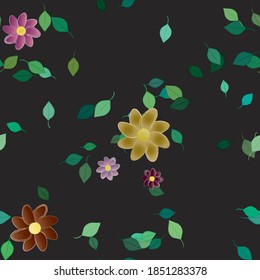 Floral abstract background texture. Seamless flowers pattern.