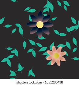 Floral abstract background texture. Seamless flowers pattern.