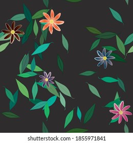 Floral abstract background texture. Seamless flowers pattern.