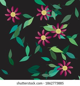 Floral abstract background texture. Seamless flowers pattern.