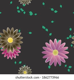 Floral abstract background texture. Seamless flowers pattern.