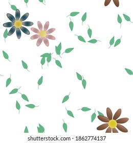 Floral abstract background texture. Seamless flowers pattern.