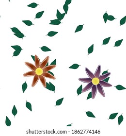 Floral abstract background texture. Seamless flowers pattern.
