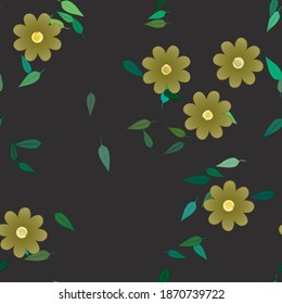 Floral abstract background texture. Seamless flowers pattern.