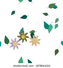 Floral abstract background texture. Seamless flowers pattern.