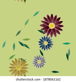 Floral abstract background texture. Seamless flowers pattern.