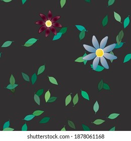 Floral abstract background texture. Seamless flowers pattern.