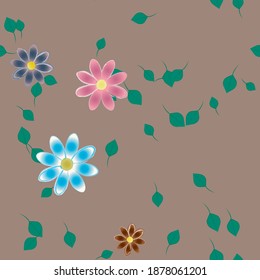 Floral abstract background texture. Seamless flowers pattern.