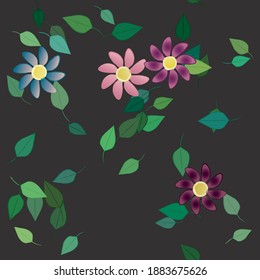 Floral abstract background texture. Seamless flowers pattern.