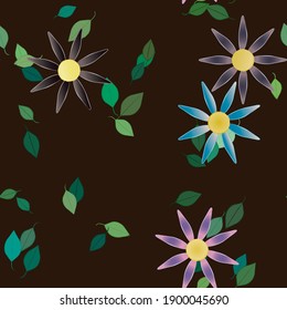 Floral abstract background texture. Seamless flowers pattern.