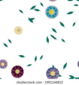Floral abstract background texture. Seamless flowers pattern.