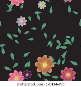 Floral abstract background texture. Seamless flowers pattern.