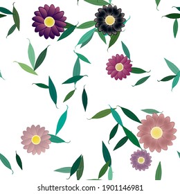 Floral abstract background texture. Seamless flowers pattern.