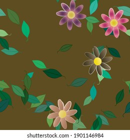 Floral abstract background texture. Seamless flowers pattern.