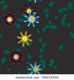Floral abstract background texture. Seamless flowers pattern.