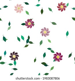 Floral abstract background texture. Seamless flowers pattern.