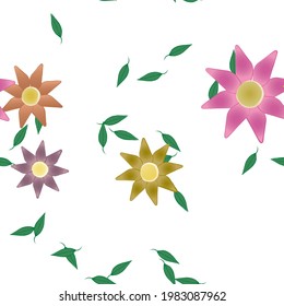 Floral abstract background texture. Seamless flowers pattern.