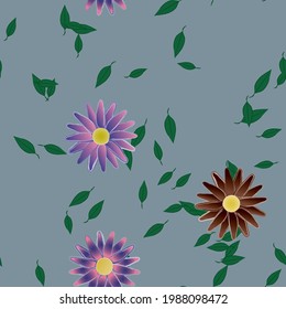 Floral abstract background texture. Seamless flowers pattern.