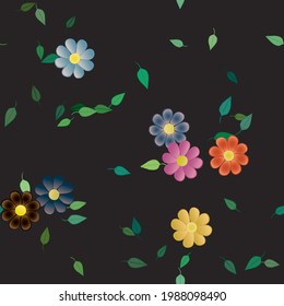 Floral abstract background texture. Seamless flowers pattern.