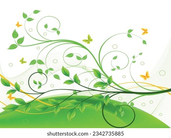 Floral abstract background vector card beautiful