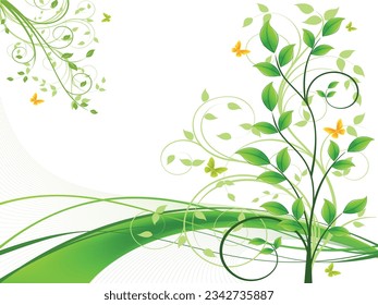Floral abstract background vector card beautiful